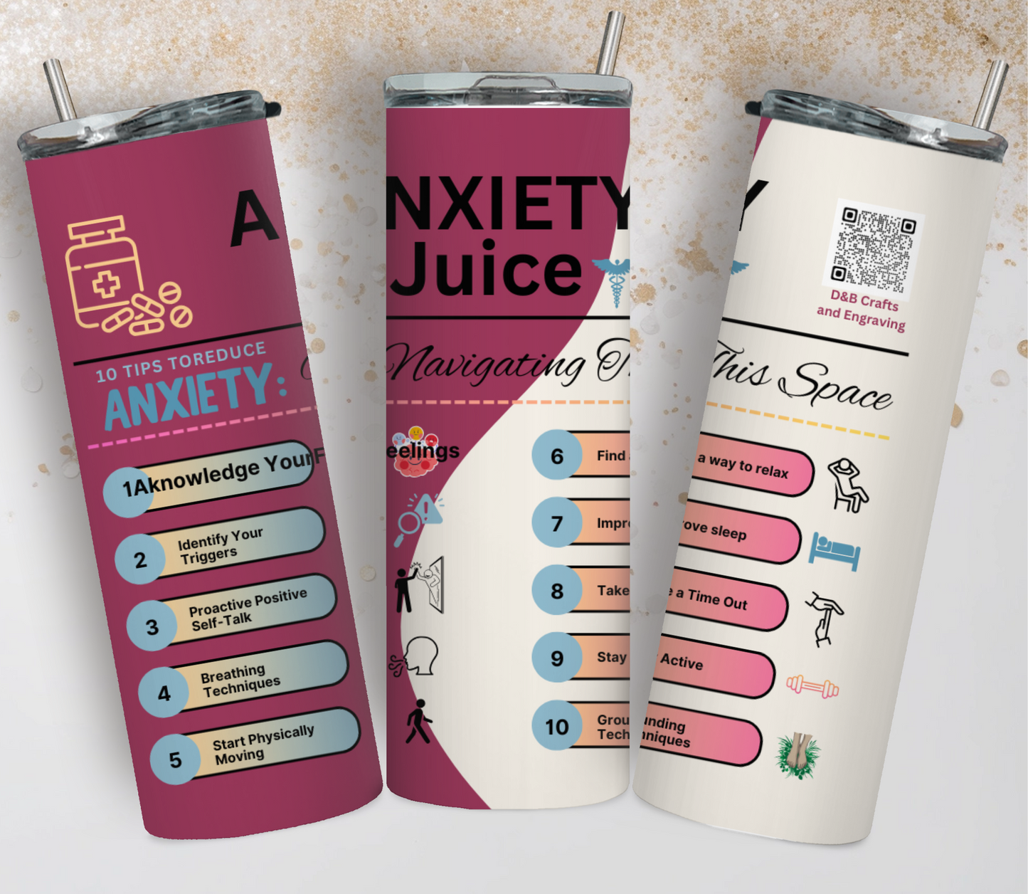 20oz Tumbler- Anxiety Juice