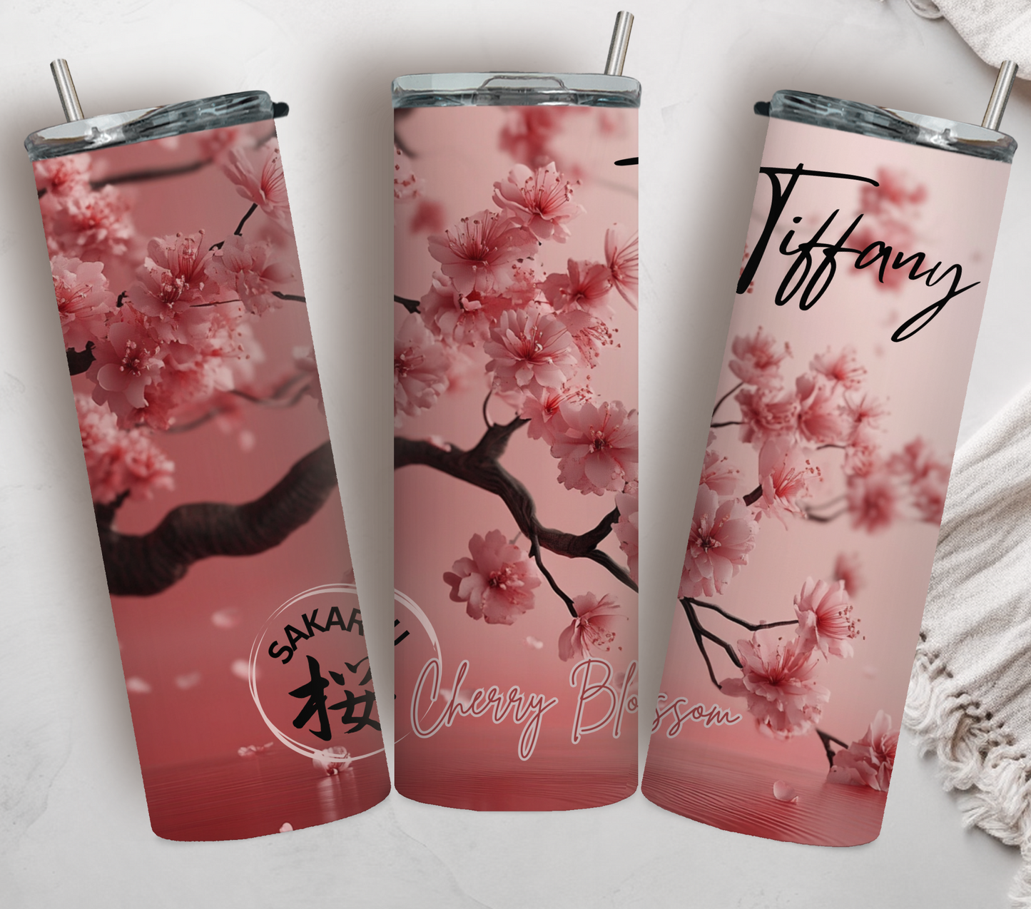 20oz Custom Tumbler-Cherry Blossom
